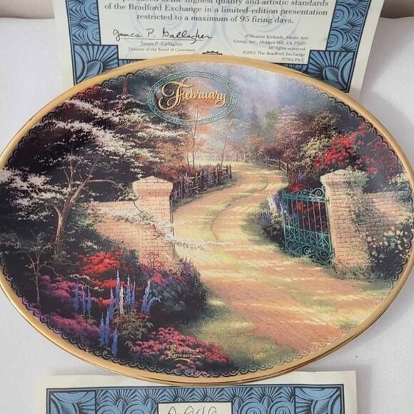 The Bradford Exchange Boxed Set Of 12 Ceramic Thomas Kinkade Decorative Plates - Picture 3 of 9